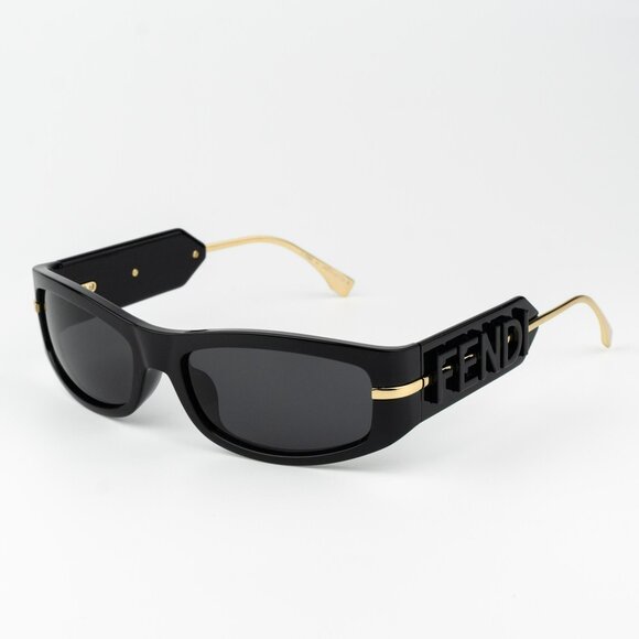 Fendi SHADOW Women Sunglasses Oval Black Smoke Grey FE40120I 01A BRAND NEW - Picture 1 of 12
